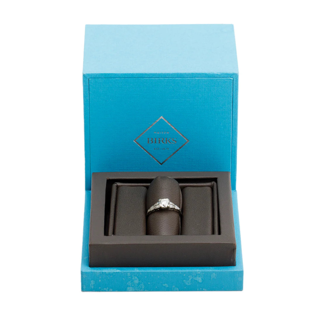 18k White Gold Diamond Ring, Size 7.5 w/ Box