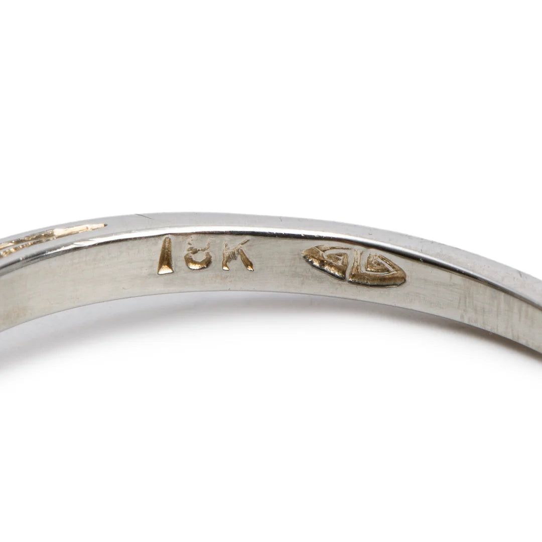 18k White Gold Diamond Ring, Size 7.5 w/ Box