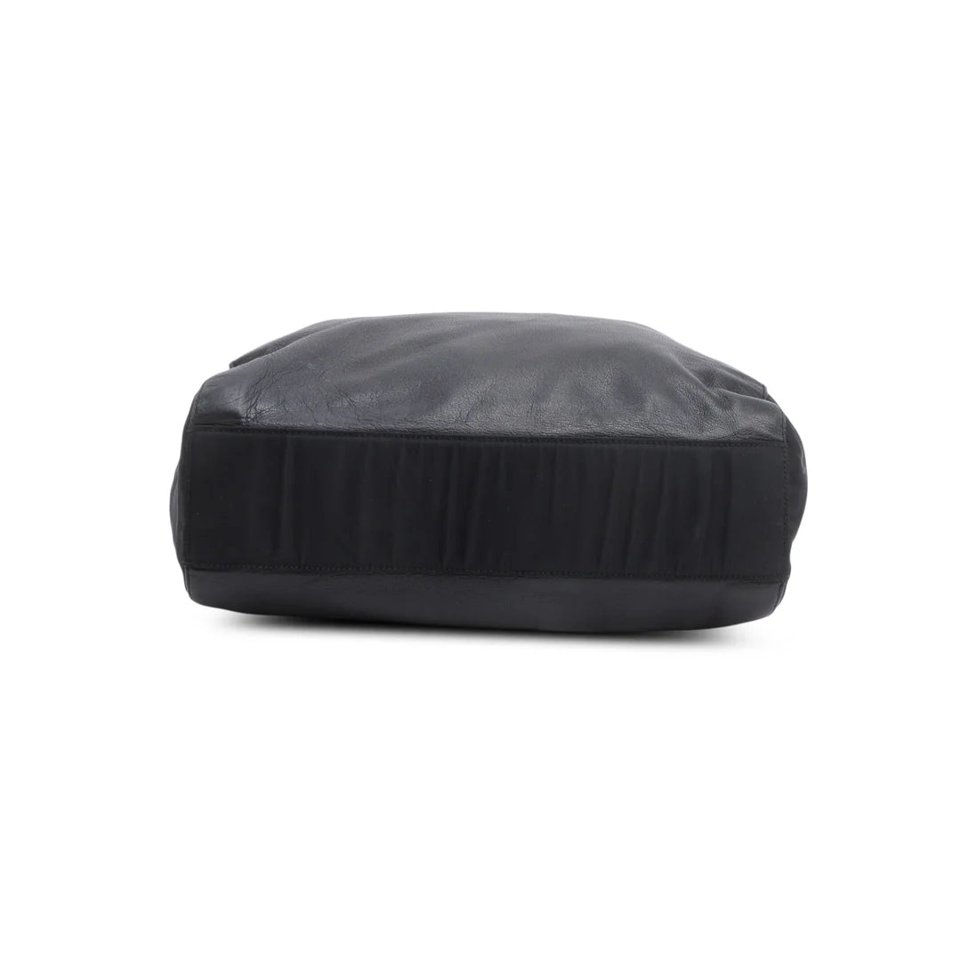 Black Nappa Leather &amp; Tessuto Nylon Catena Bag