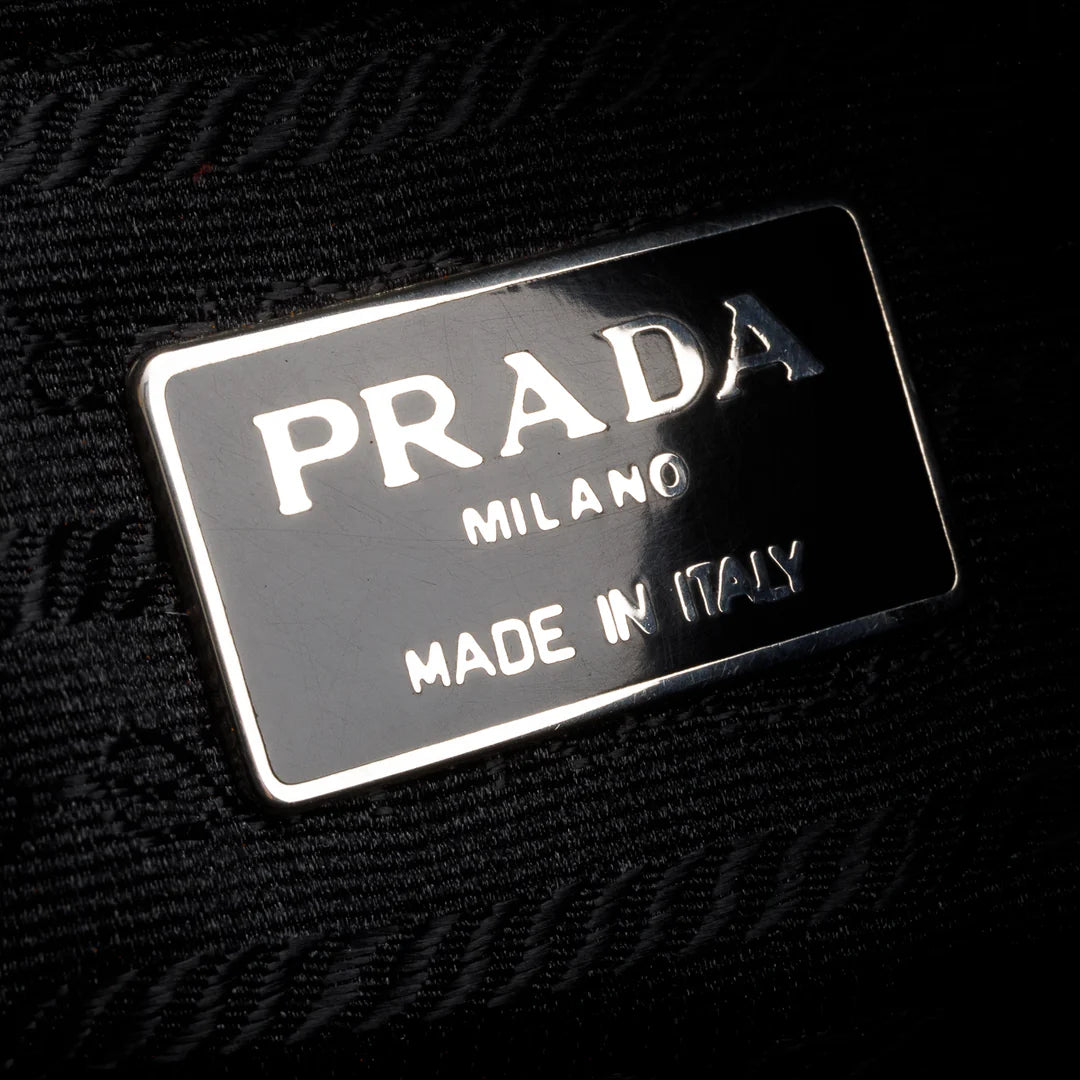 Black Nappa Leather &amp; Tessuto Nylon Catena Bag