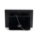Black Quilted Velvet Boy Wallet on Chain w/ Box &amp; Authenticity Card