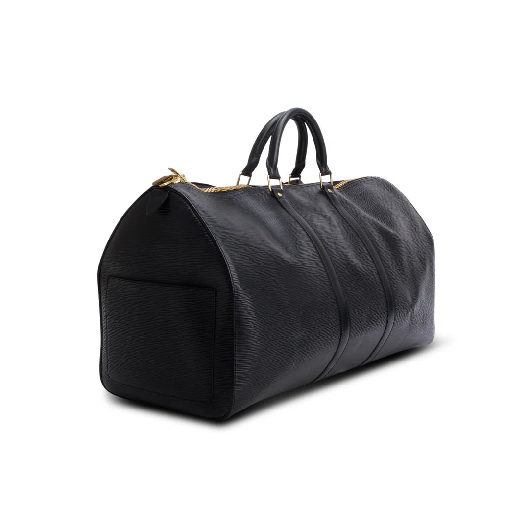 Vintage Black Epi Leather Keepall 55