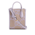 Purple Monogram Jumbo GG Textured Dollar Calfskin Mini Tote Bag w/ Strap