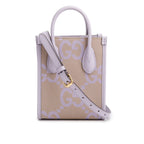 Purple Monogram Jumbo GG Textured Dollar Calfskin Mini Tote Bag w/ Strap
