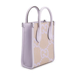 Purple Monogram Jumbo GG Textured Dollar Calfskin Mini Tote Bag w/ Strap