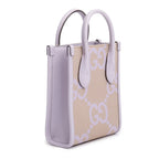 Purple Monogram Jumbo GG Textured Dollar Calfskin Mini Tote Bag w/ Strap