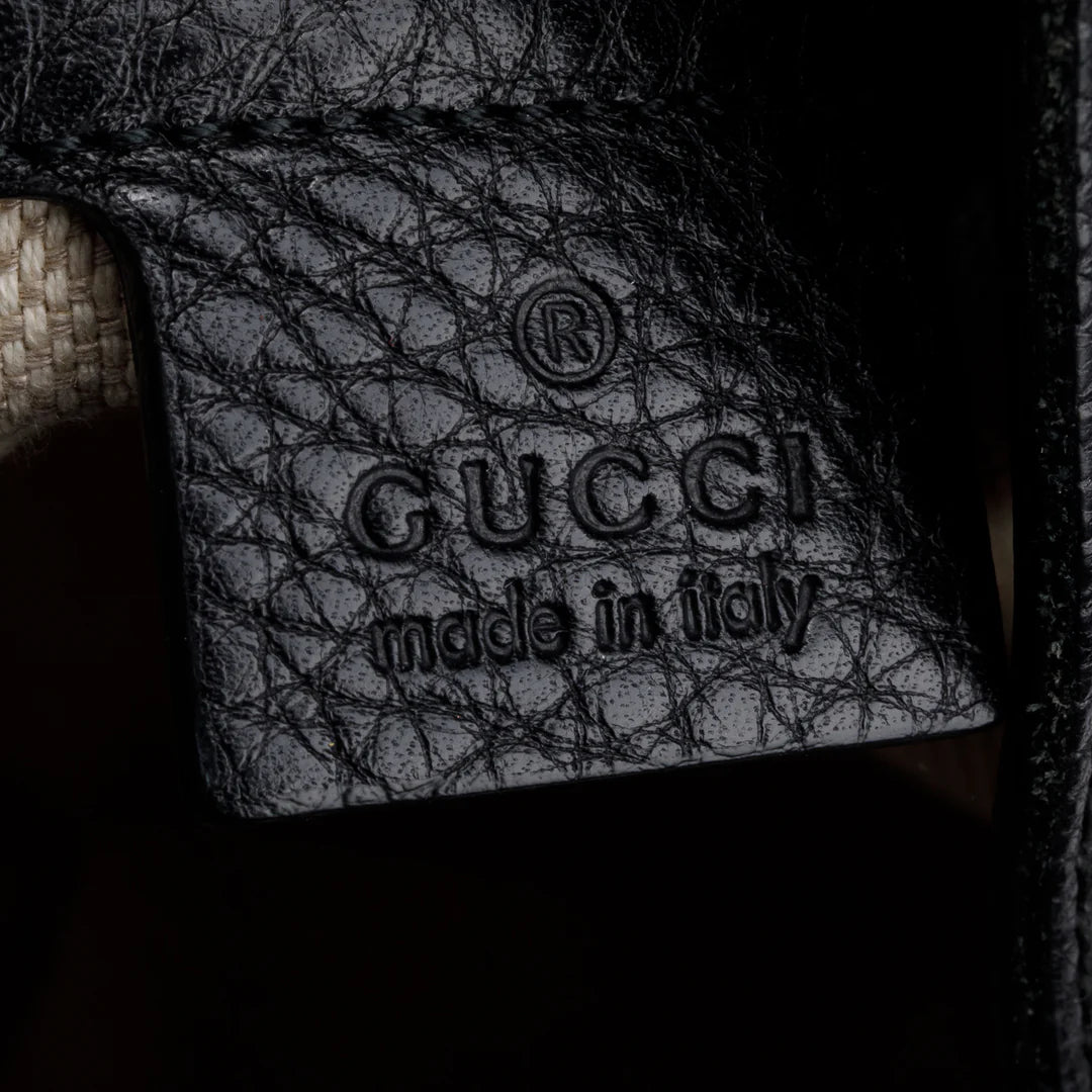 Black Grained Leather Medium Soho Chain Tote