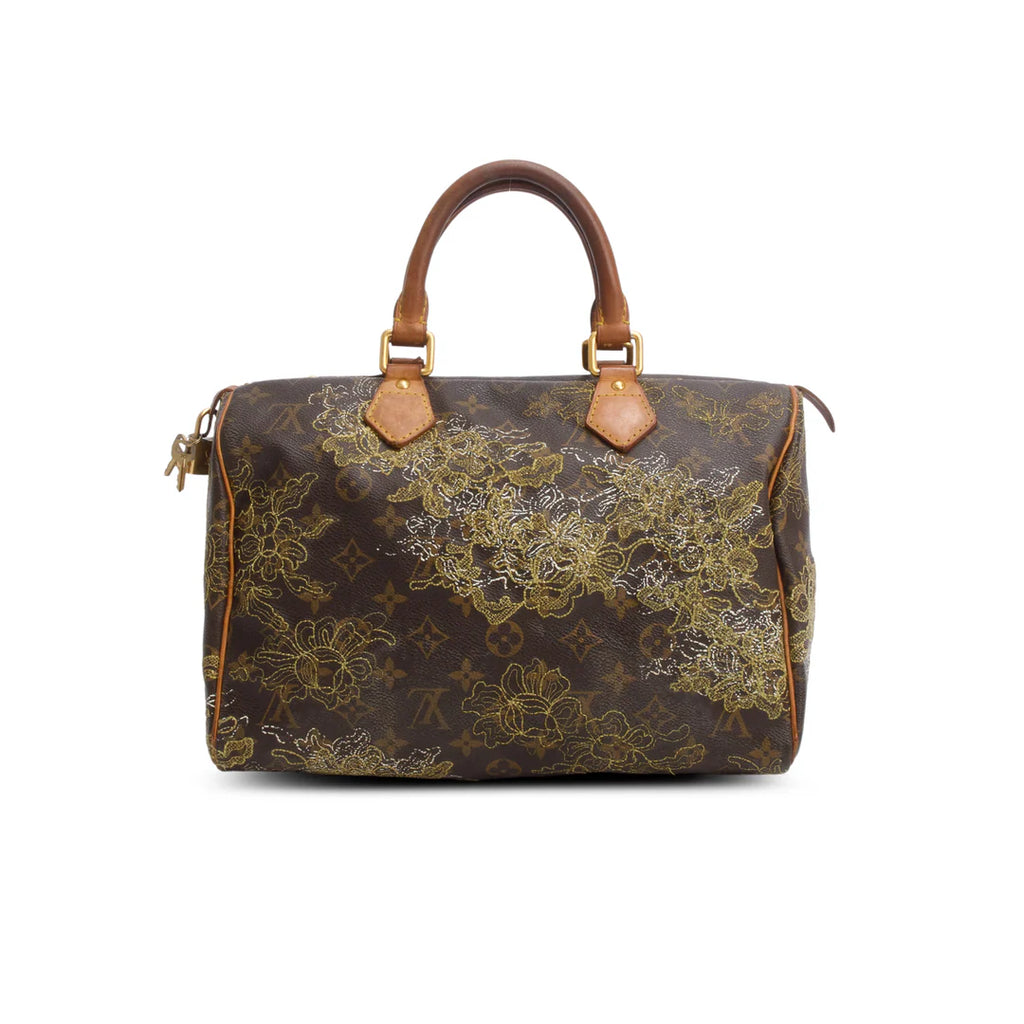 Gold Monogram Dentelle Speedy 30