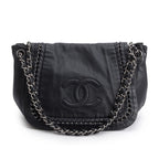 Black Lambskin Luxe Ligne Accordion Flap Bag w/ Authenticity Card