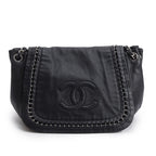 Black Lambskin Luxe Ligne Accordion Flap Bag w/ Authenticity Card