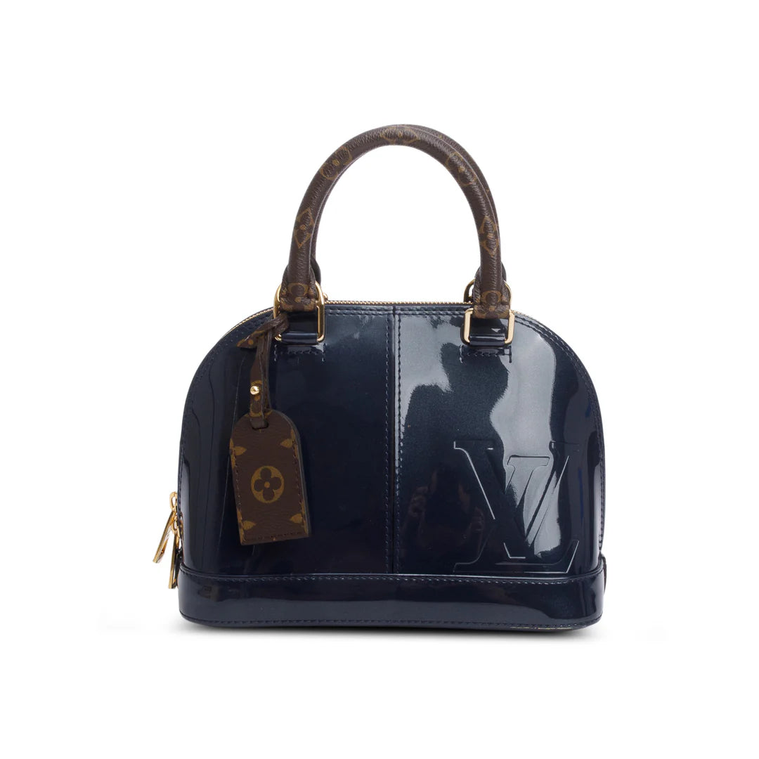 Blue Vernis Leather Miroir Alma BB w/ Strap