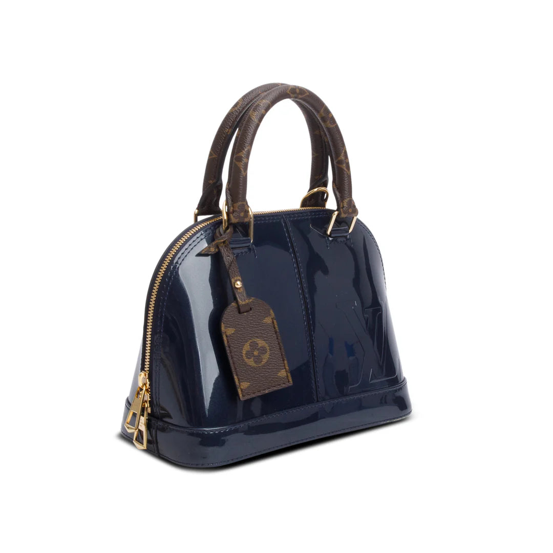 Blue Vernis Leather Miroir Alma BB w/ Strap