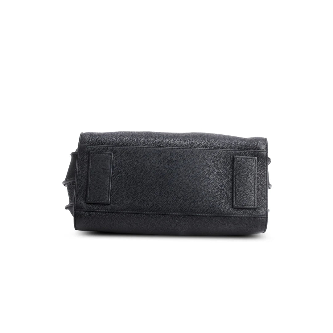 Black Supple Grained Leather Small Sac de Jour w/ Strap