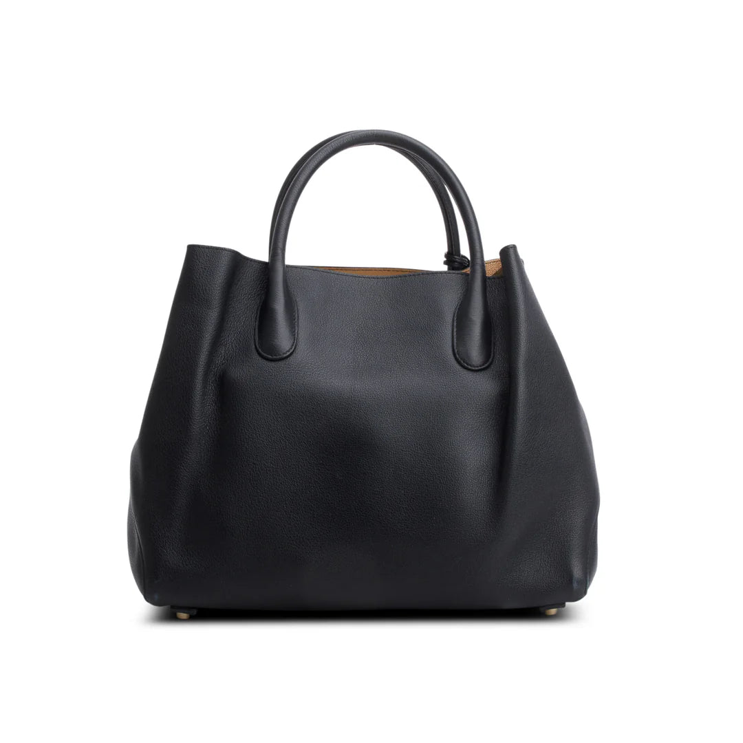 Supple Grained Calfskin Open Bar Tote Bag w/ Strap