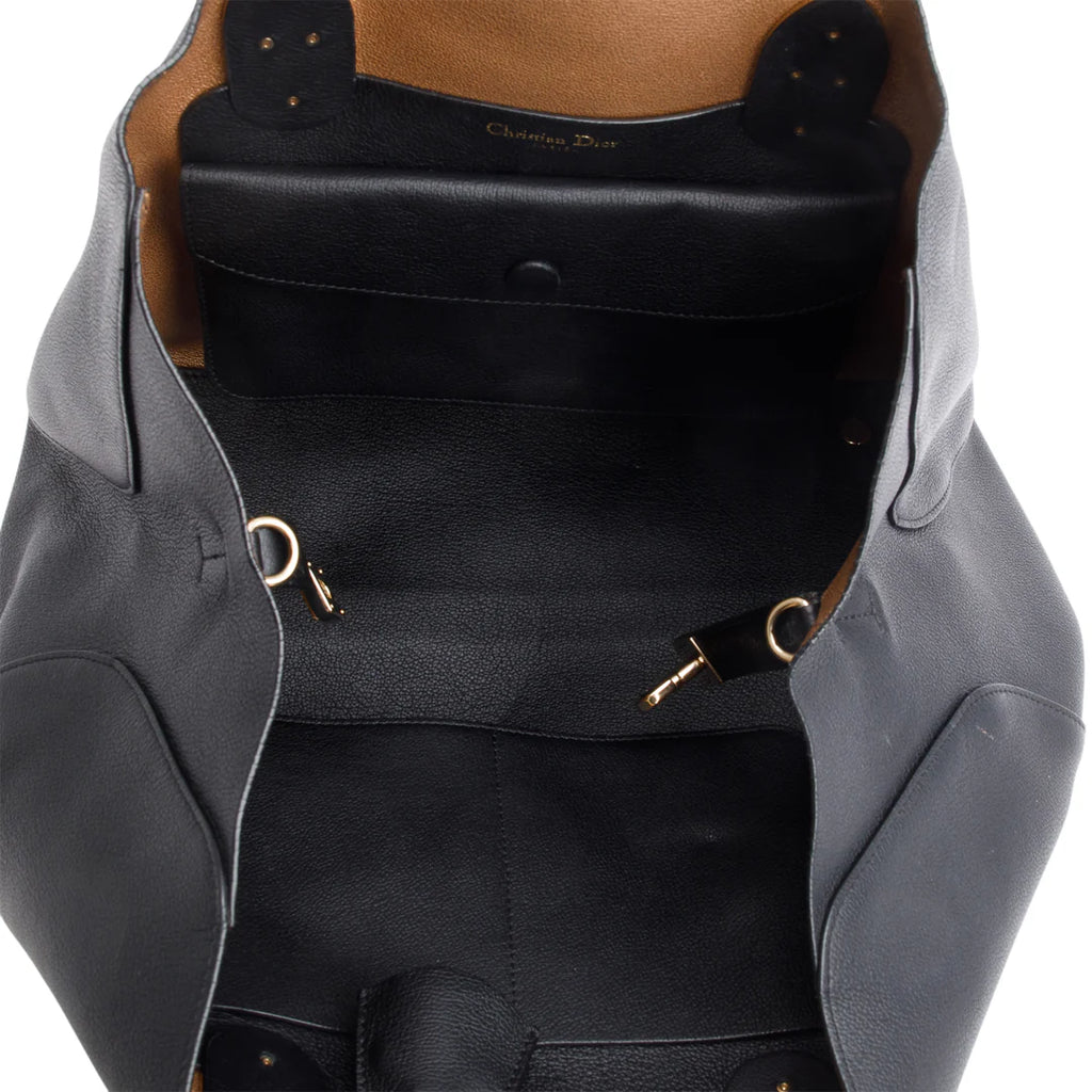 Supple Grained Calfskin Open Bar Tote Bag w/ Strap