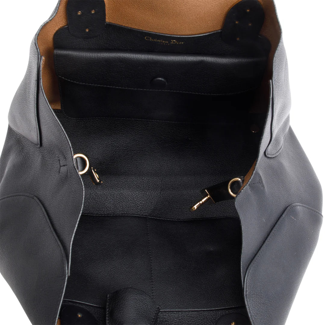 Supple Grained Calfskin Open Bar Tote Bag w/ Strap