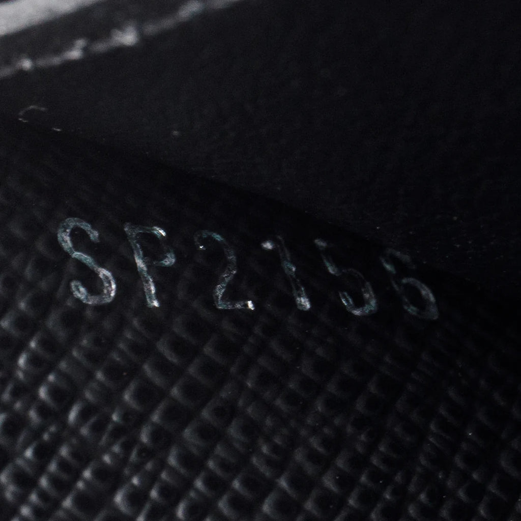 Silver Metallic Epi Leather Twist Chain Wallet