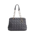 Grey Lambskin Cannage Small Dior Soft Zipped Shopping Tote