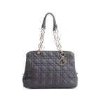 Grey Lambskin Cannage Small Dior Soft Zipped Shopping Tote