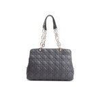 Grey Lambskin Cannage Small Dior Soft Zipped Shopping Tote