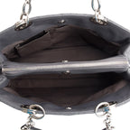 Grey Lambskin Cannage Small Dior Soft Zipped Shopping Tote