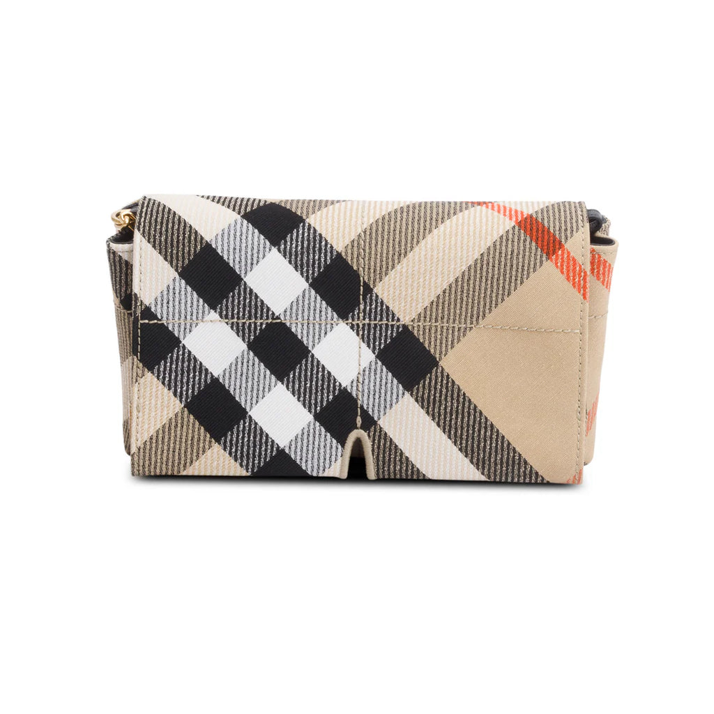 Brown Check Soft Snip Mini Chain Bag
