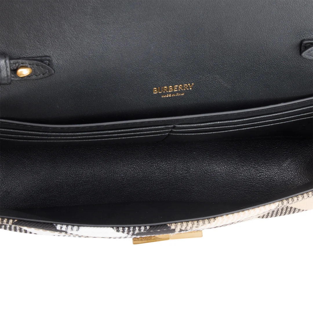 Brown Check Soft Snip Mini Chain Bag