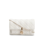 2022 White Lambskin Cannage My Dior Daily Chain Pouch