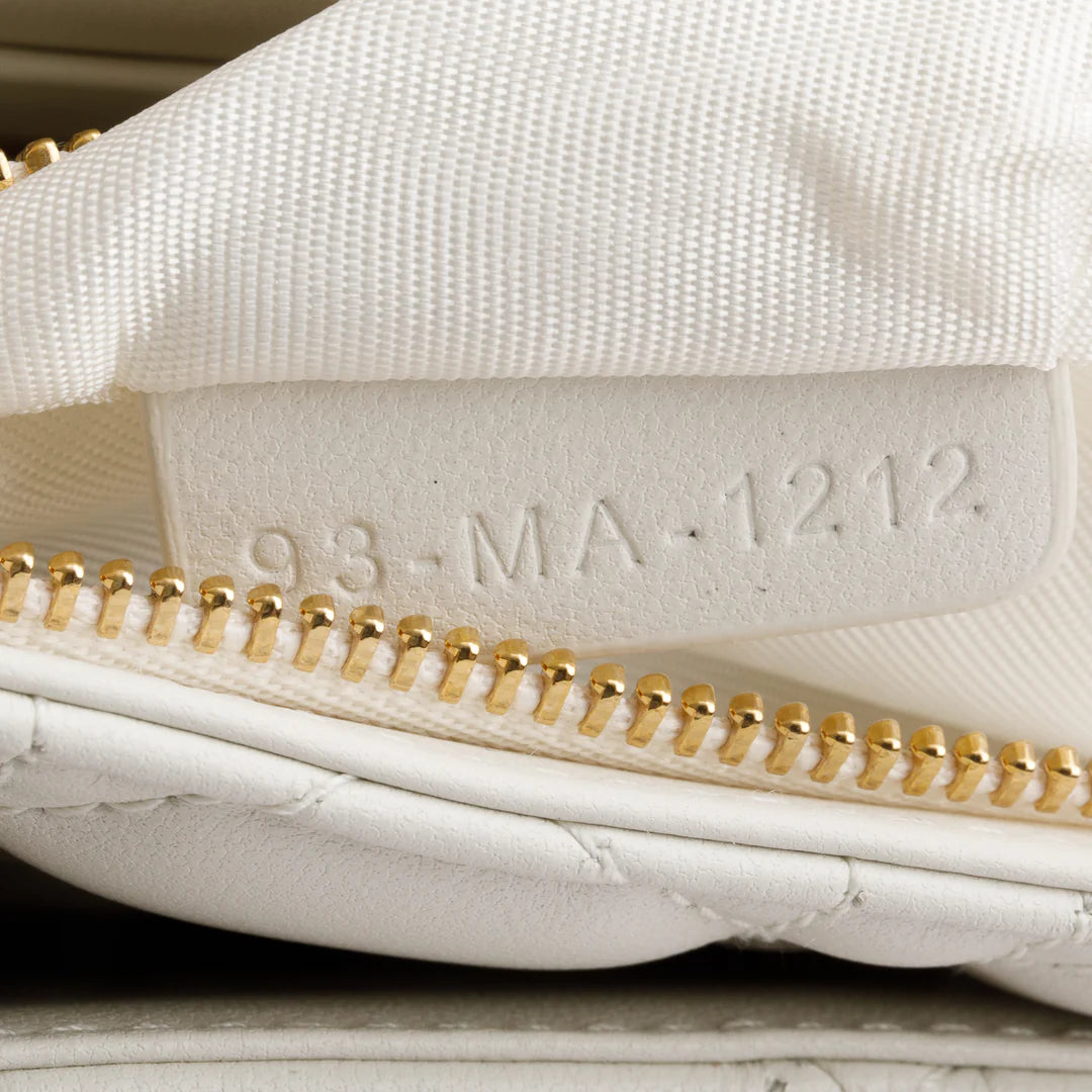 2022 White Lambskin Cannage My Dior Daily Chain Pouch