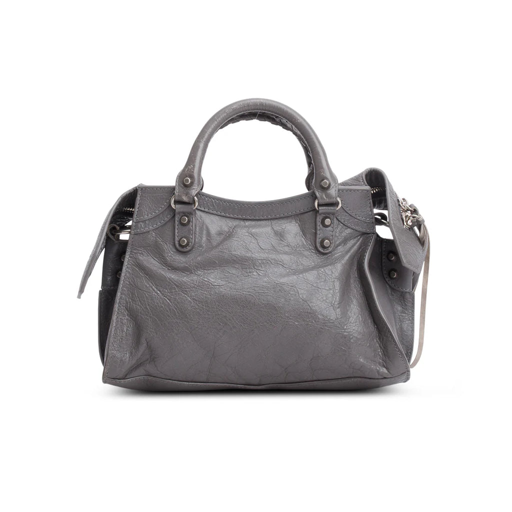 Grey Agneau Leather Neo Cagole XS City Bag w/ Strap