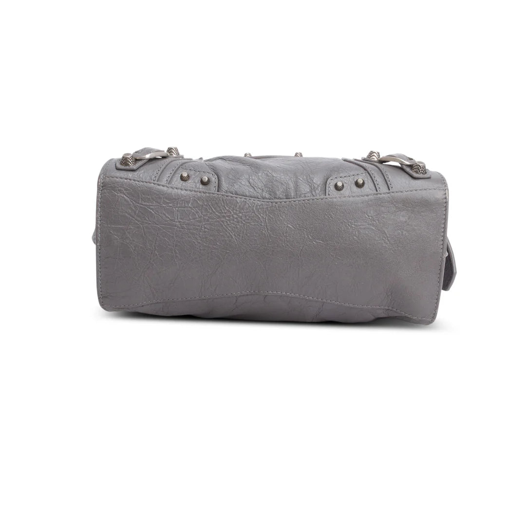 Grey Agneau Leather Neo Cagole XS City Bag w/ Strap