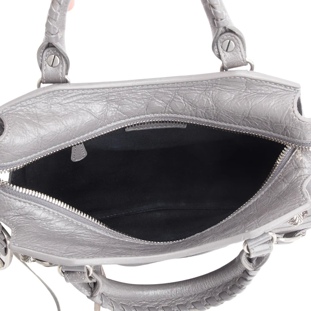 Grey Agneau Leather Neo Cagole XS City Bag w/ Strap