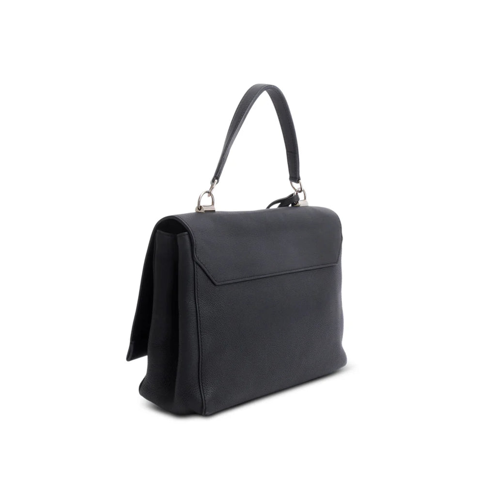 Black Soft Calfskin My Lockme II Top Handle w/ Strap