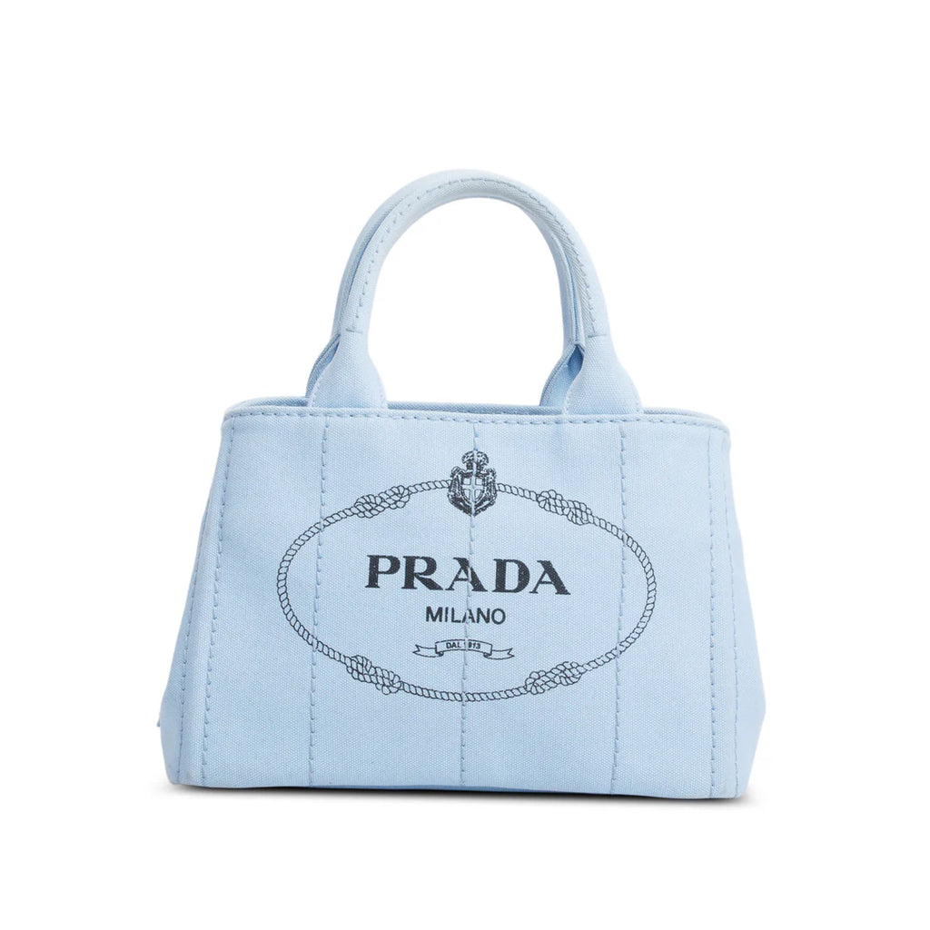 Blue Canvas Small Canapa Logo Tote w/ Strap &amp; Authenticity Card