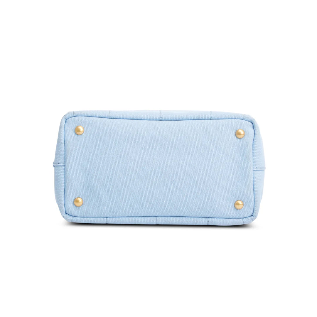 Blue Canvas Small Canapa Logo Tote w/ Strap &amp; Authenticity Card