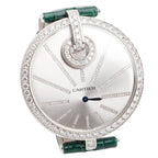 18k White Gold Diamond Bezel Captive de 50 MM Watch Silver Diamond Dial 3245 w/ Box &amp; Extra Strap
