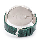 18k White Gold Diamond Bezel Captive de 50 MM Watch Silver Diamond Dial 3245 w/ Box &amp; Extra Strap