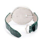 18k White Gold Diamond Bezel Captive de 50 MM Watch Silver Diamond Dial 3245 w/ Box &amp; Extra Strap