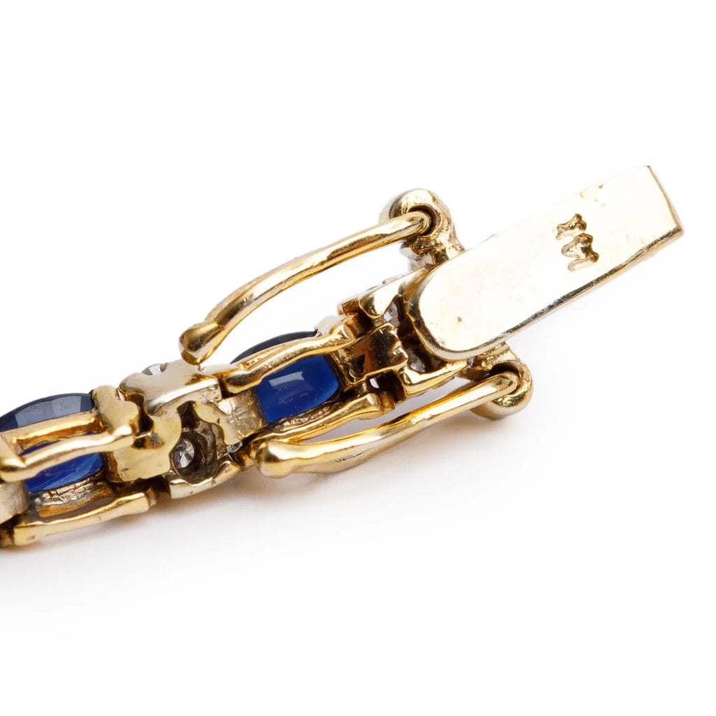 14k Yellow Gold Sapphire &amp; Diamond Bracelet