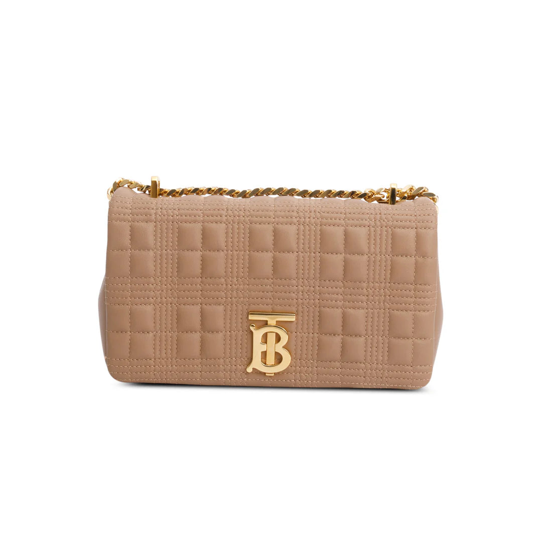 Brown Lambskin Quilted Small Lola Bag