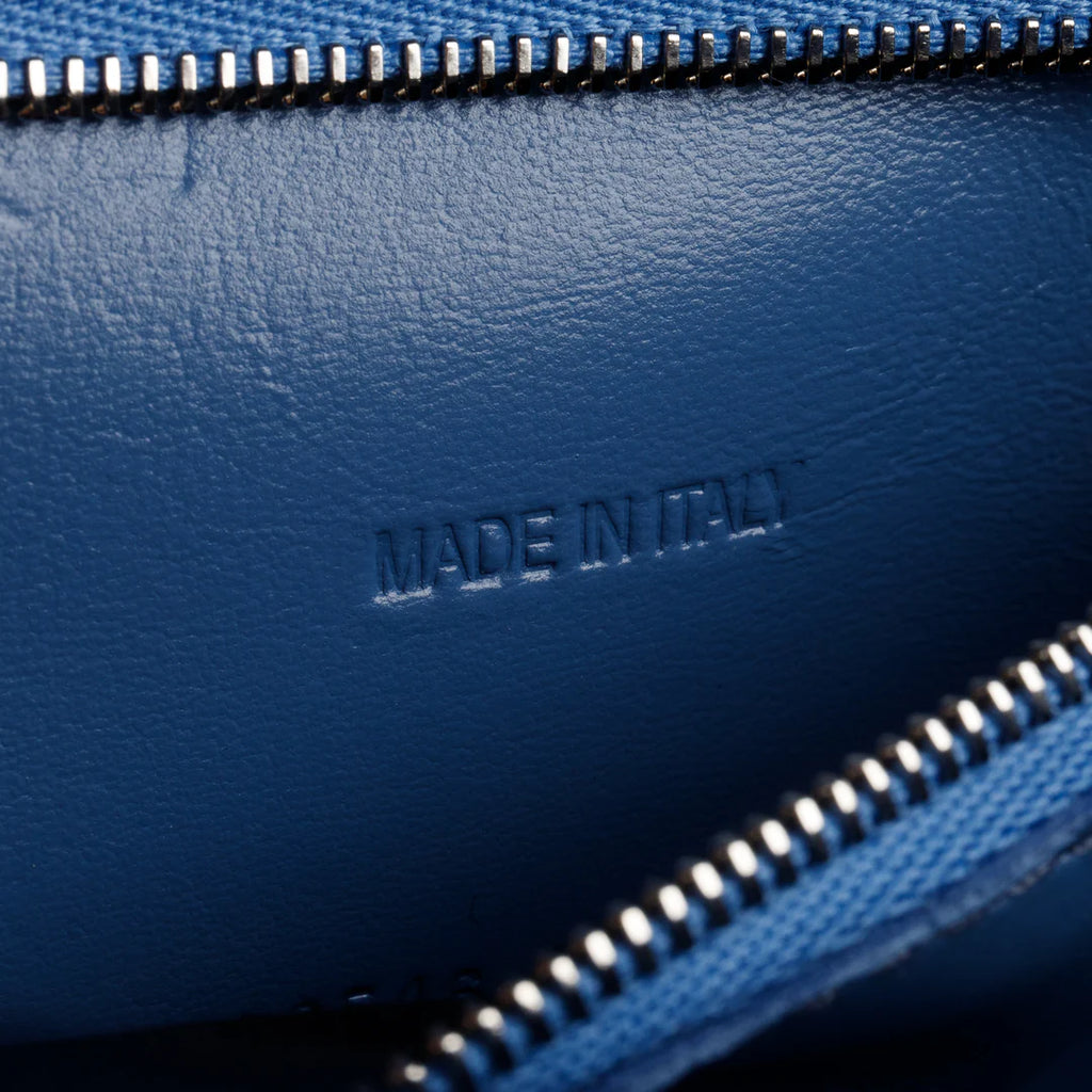 Blue BB Monogram Denim Small Hourglass Top Handle Bag w/ Strap