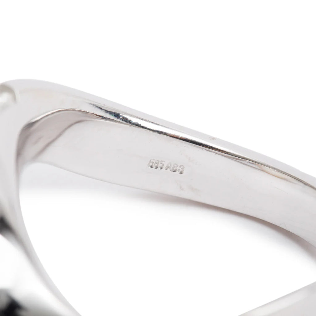 14k White Gold Pearl &amp; Diamond Ring, Size 7.5