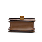 Brown Smooth Calfskin Small Classic Box Flap Bag