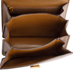 Brown Smooth Calfskin Small Classic Box Flap Bag