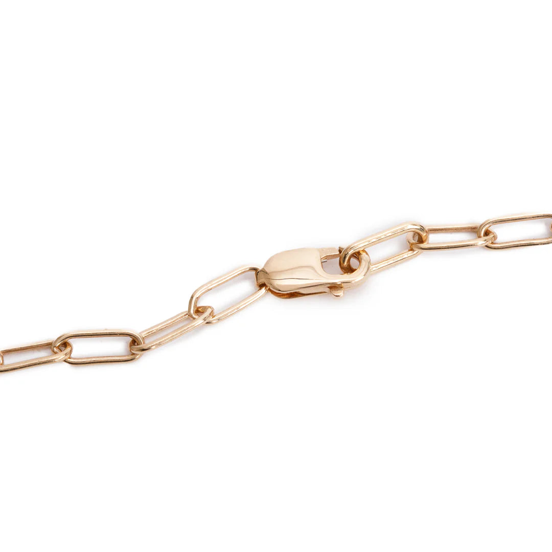 18k Rose Gold Diamond Medium Lock Pendant Necklace w/ Box