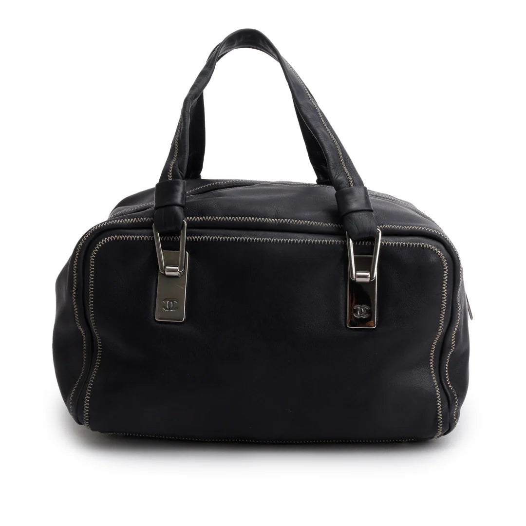 Black Lambskin Bowler Bag