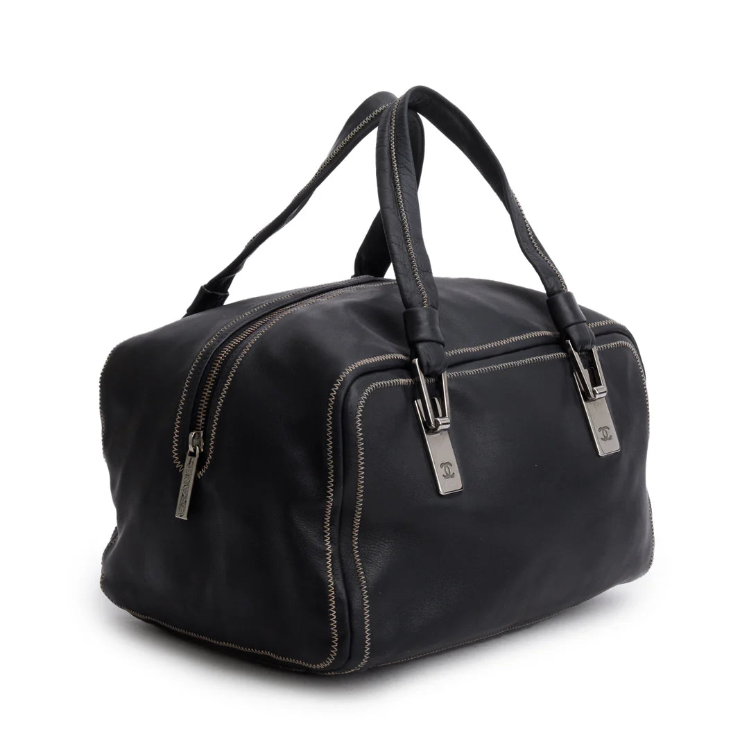 Black Lambskin Bowler Bag