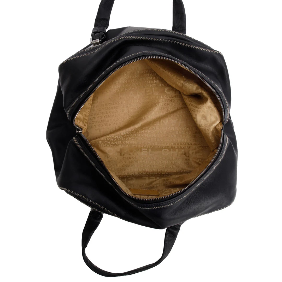 Black Lambskin Bowler Bag