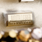 Gold Sleek Rectangle Gems Clutch w/ Chain