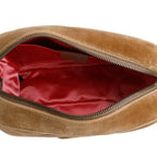 Brown Velvet Matelasse Small GG Marmont Shoulder Bag